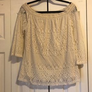 ADIVA Lace Off the Shoulder Top